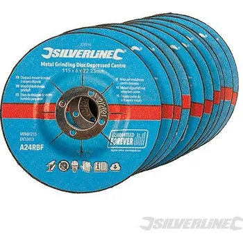 Řezný kotouč Silverline | Řezný kotouč na kov, snížený střed - 10 kusů - 115 x 6 x 22.23mm 224514