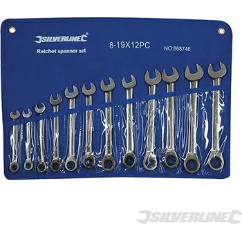 Klíč Silverline | Sada ráčnových klíčů očkoplochých - 12 dílů - 8 - 19mm 868746