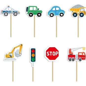 Party dekorace Party - Party Zápichy na dort a muffiny Auta - 8 ks