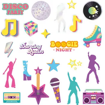 Karnevalový doplněk Dočasná tetování Retro Disco – sada 23 ks