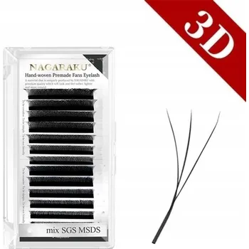 Péče o řasy a obočí Řasy Nagaraku 3D W-shape Mix D, 0,07, 8-12