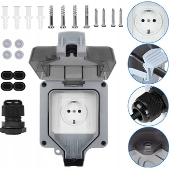 Elektrická zásuvka Elektrická Zásuvka hermetická CDT šedá