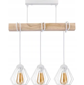 BERGE LED závěsné stropní svítidlo, dřevěný trám, 3xE27 - bílá