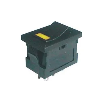 Stavebniny Přepínač kolébkový 2pol./4pin ON-OFF 250V/3A LED žlutý