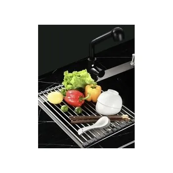 Organizace kuchyně Stahovací odkapávač na dřez 29,5 x 47,8 cm šedá, Ruhhy