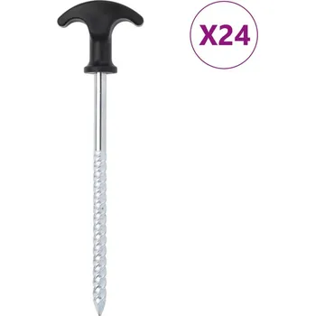 vidaXL Stanové kolíky 24 ks 17 cm Ø 7 mm pozinkovaná ocel [4009316]