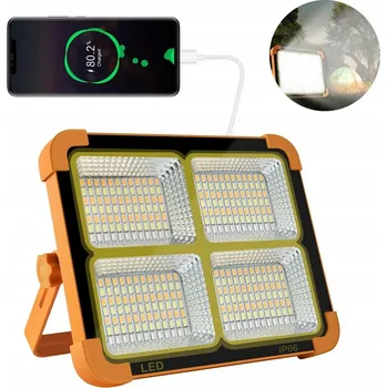 LED stavební reflektor 336, solární nabíjení, reflektor 18000mAh