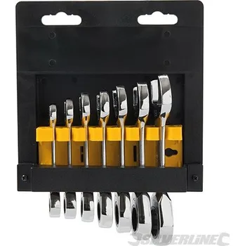 Klíč Silverline | Sada krátkých ráčnových klíčů očkoplochých 7 ks - 8 - 19mm 199916