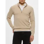 BILLIONAIRE Half Zip Beige svetr XL Béžová