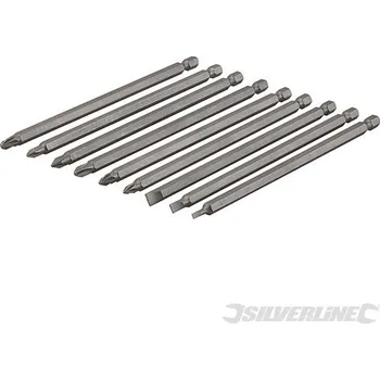 Bit Silverline | Sada extra dlouhých šroubovacích bitů 9 ks - 150mm SB08
