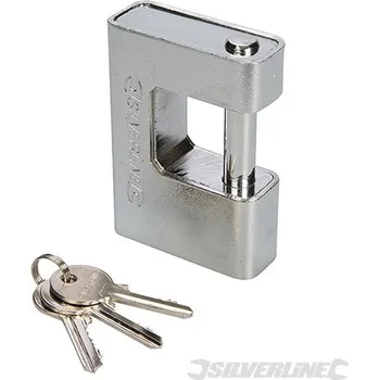 Visací zámek Silverline | Bezpečnostní visací zámek s rovným okem - 90mm 792082