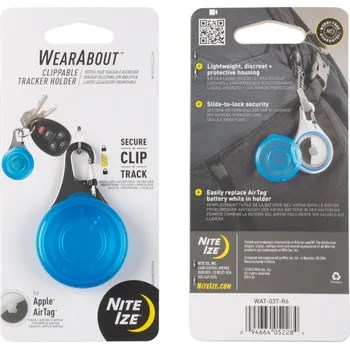 Vybavení pro přežití Připínatelné pouzdro na lokátor Apple AirTag Nite Ize Wearabout Barva: Modrá