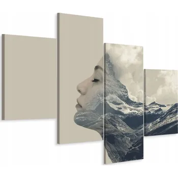 Obraz Vícedílný obraz TVÁŘ Mraky Hory 3D 160x100