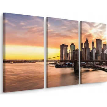 Obraz Triptych obraz Brooklynský most New York 3D 60x40