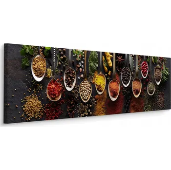 Obraz Obraz Na Plátně Canvas do Kuchyně LŽÍCE Koření Bylinky Jídlo 145x45