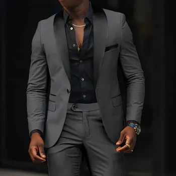 Pánský oblek Luxusní oblek na ples MC464 Velikost: S, Barva (Varianta): Tmavě šedá