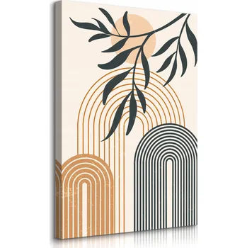 Obraz VELKÝ OBRAZ DO OBÝVÁKU LISTY PŘÍRODA STYL BOHO MINIMALISMUS 80x120