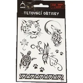 Odstranitelné tetování Samolepky tetování Tygřice / černé / 2613