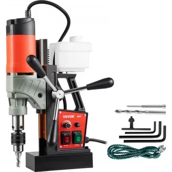 Vrtačka Magnetická vrtačka VEVOR, 1200W 1,57" vrtací průměr, 2922lbf/13000N Přenosná elektrická vrtačka na magnety s proměnnou rychlostí, 580 ot./min.