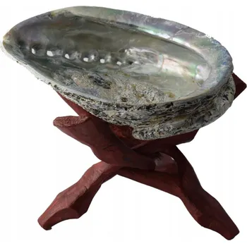 Obraz Mušle Abalone (13-16 cm) pro pálení vykuřovadel s dřevěným stojánkem