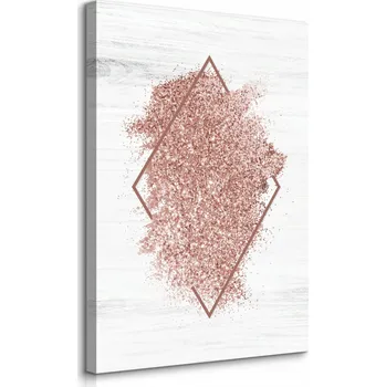 Obraz OBRAZ DO LOŽNICE RŮŽOVÝ KOSOČTVEREC IMITACE DŘEVA STYL GLAMOUR 50x70