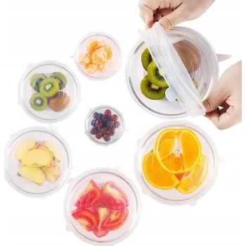 Dóza na potraviny SILIKONOVÁ VÍČKA NA POTRAVINY 6 KS BÍLÁ SADA