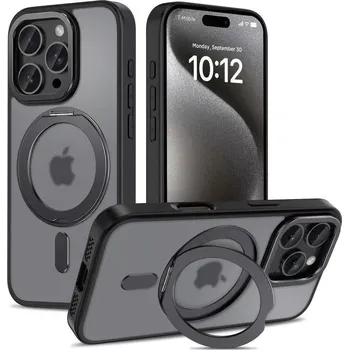 Pouzdro na mobilní telefon Kryt iPhone 15 Pro Tech-Protect MagRing MagSafe Matte černý