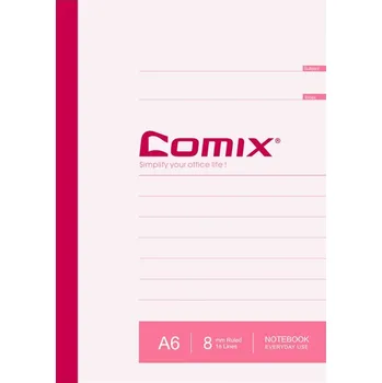 Zápisník Comix Poznámkový blok C4512 A6 Barva: Červená