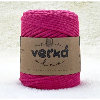 Příze VEĽKÁvlna VEL'KÁvlna bavlněná šňůra na háčkování 3mm Petúnie