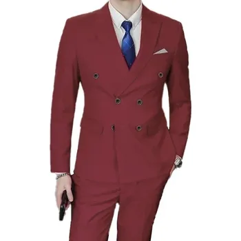 Pánský oblek Společenský oblek MC448 Velikost: 3XL, Barva (Varianta): Sada 2 ks vína