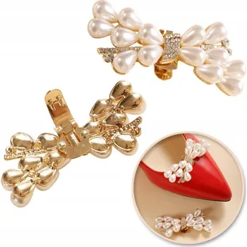 Obraz Sponky/klipy na boty MAŠLE s цирконами a perličkami 2 ks KDB52