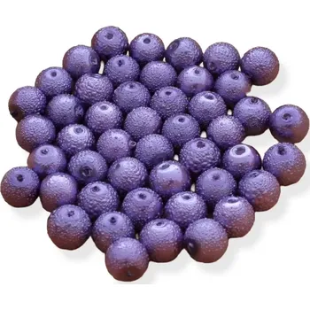 Korálek Voskové perle vroubkované fialové 8 mm - 20 ks