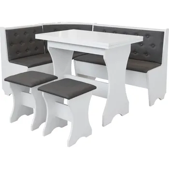 Jídelní set VerDesign MAGDA, kuchyňský set PB, bílo-šedý