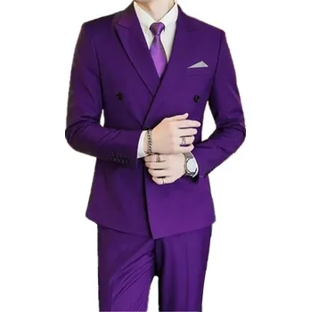 Pánský oblek Plesový oblek MC446 Velikost: 2XL, Barva (Varianta): Sada 2 ks fialová