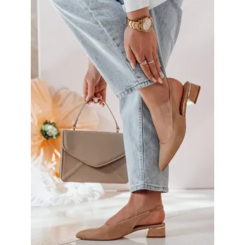 Dámské lodičky Lodičky na plochém podpatku SLIMGIM ZY0864 Barva: Khaki, Velikost: 41