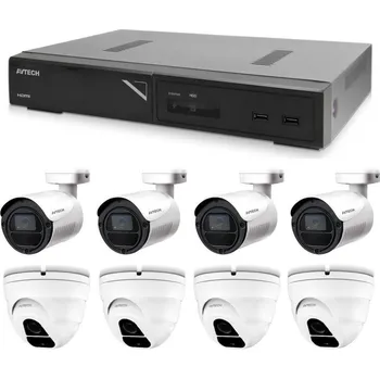 Kompletní kamerový systém Kamerový systém AVTECH kamerový set 1x NVR AVH1109, 4x 2MPX IP Bullet DGM2103SV, 4x 2MPX IP Dome DGM2203SVSE