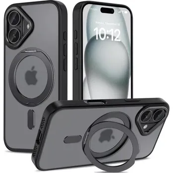 Pouzdro na mobilní telefon Kryt iPhone 16 Tech-Protect MagRing MagSafe Matte černý