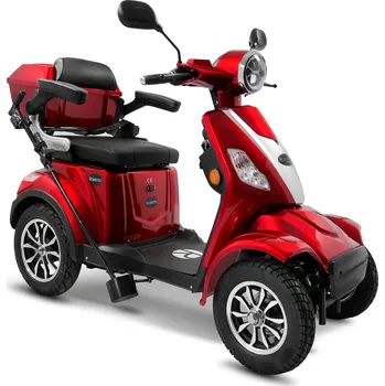 Elektrický invalidní skútr Rolektro E-Quad 25 V.3, červená 25 km/h, lithium baterie