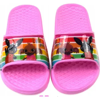 Dívčí pantofle Eplusm Dívčí pantofle ZAJÍČEK BING A SULA s barevnými proužky růžové Barva: Růžová, Velikost obuvi: 29/30