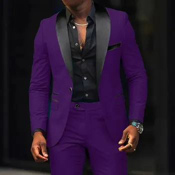 Pánský oblek Společenský oblek MC450 Velikost: XL, Barva (Varianta): Sada 2 ks fialová