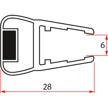Aqualine Pilot magnetické těsnění pro 1 dveře, NDPT-03
