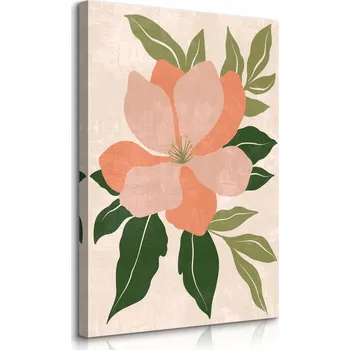 Obraz VELKÝ OBRAZ DO OBÝVÁKU TROPICKÁ KVĚTINA PŘÍRODA BOHO STYL MINIMALISMUS 50x70