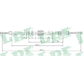 Lanko parkovací brzdy Tažné lanko, parkovací brzda AP-LPR C1654B