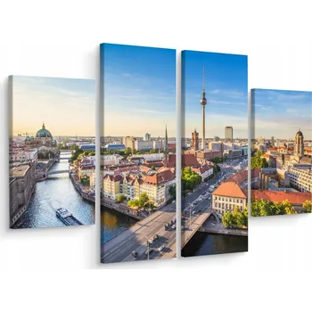 Obraz Čtyřdílný obraz BERLÍN Řeka Spréva 3D 80x60 cm
