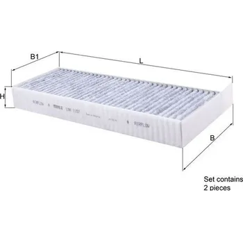 Ventilátor topení a klimatizace Kabinový filtr MAHLE LAK 1157/S