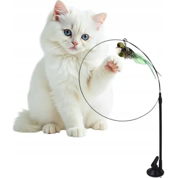Hračka pro kočku UDICE PRO KOČKY S PŘÍSAVKOU INTERAKTIVNÍ HRAČKA PTÁČEK NA DRÁTĚ