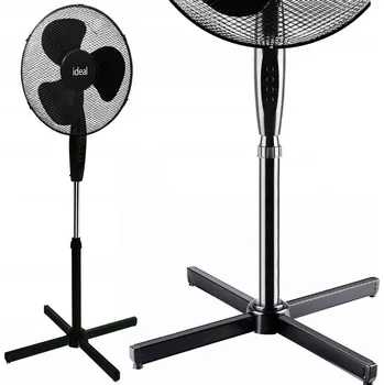 Domácí ventilátor PODLAHOVÝ VENTILÁTOR STOJANOVÝ POKOJOVÝ VÝKONNÝ Ø 400 MM ČERNÝ