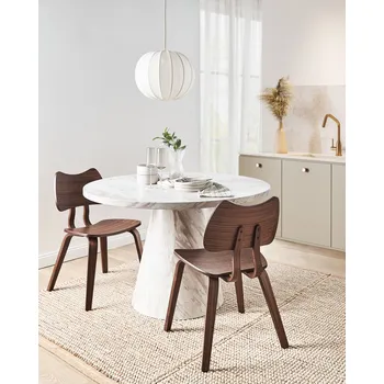 Jídelní židle Sada 2 jídelních židlí tmavě hnědá kaučukový dřevěný rám jídelna kuchyně nábytek retro styl Beliani