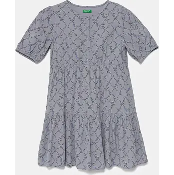 Dívčí šaty Dívčí šaty United Colors of Benetton fialová barva, mini, 4KEUCV03E 4KEUCV03E.G.Seasonal 94X, vel. 122