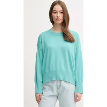 Dámský svetr Bavlněný svetr United Colors of Benetton dámský, tyrkysová barva, 1294D10DP 66X, vel. S